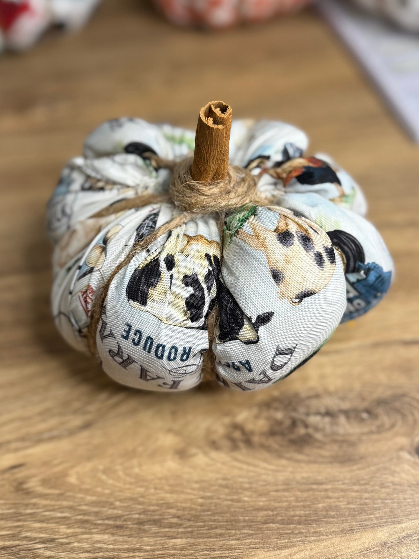 Large Hand-Stitched Fabric Pumpkins