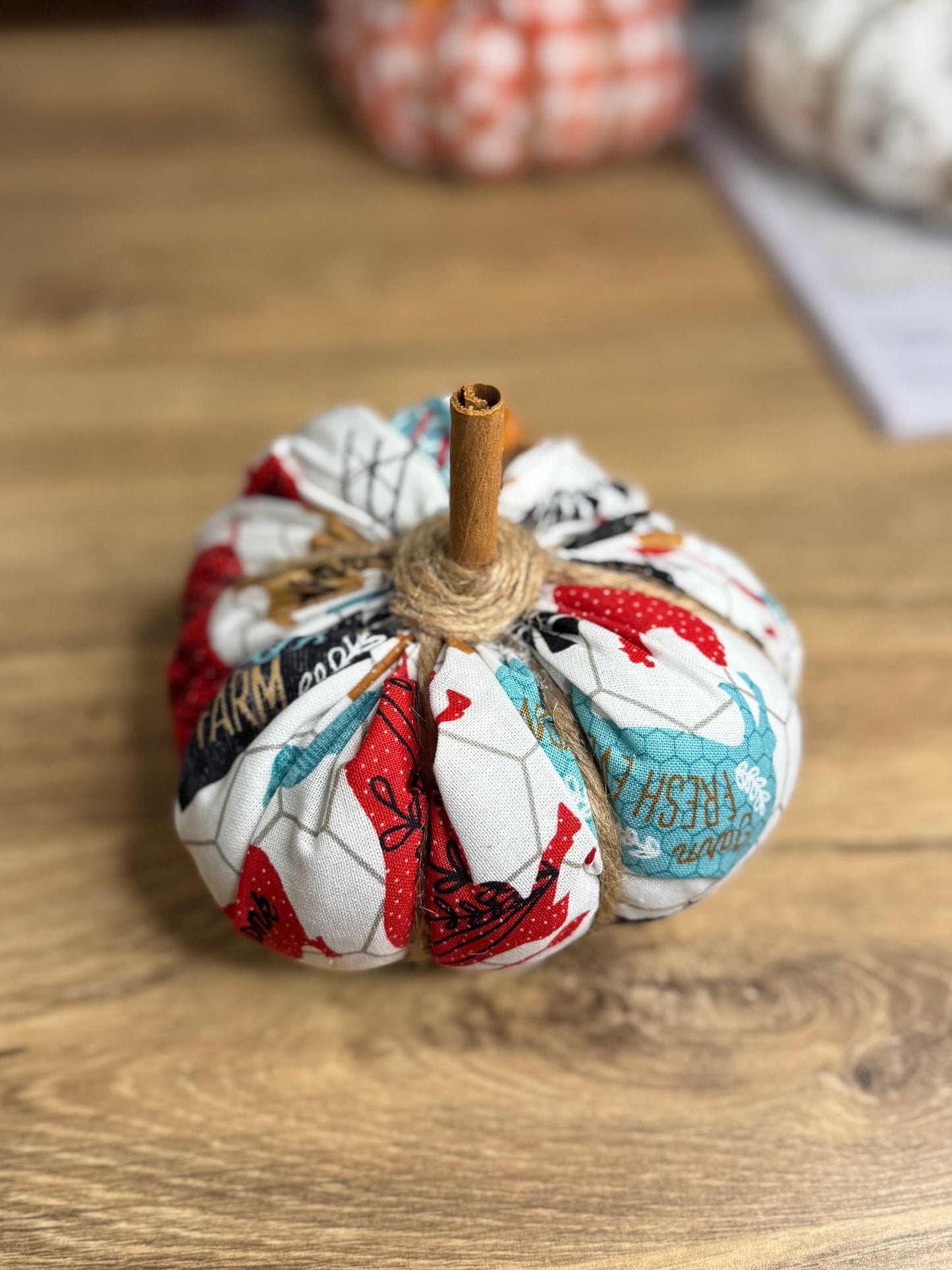 Large Hand-Stitched Fabric Pumpkins