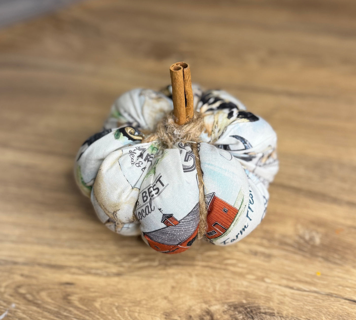 Large Hand-Stitched Fabric Pumpkins