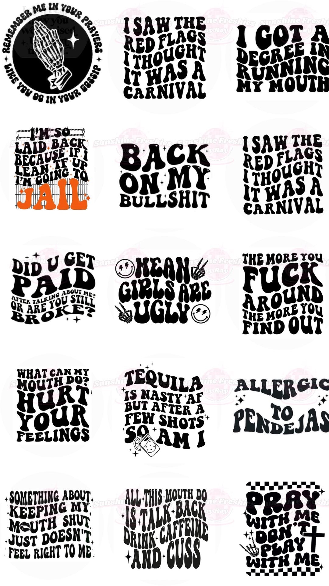 Sarcastic/Adult +18 Freshie- Choose your image