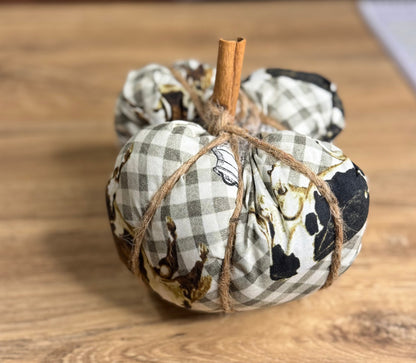 Large Hand-Stitched Fabric Pumpkins