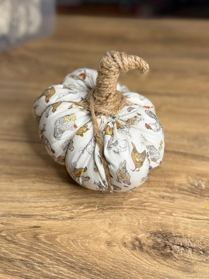 Large Hand-Stitched Fabric Pumpkins