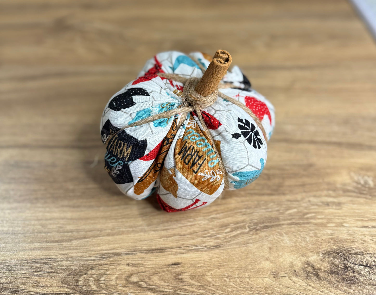 Large Hand-Stitched Fabric Pumpkins