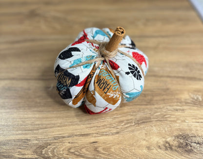 Large Hand-Stitched Fabric Pumpkins
