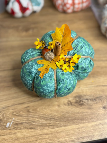 Large Hand-Stitched Fabric Pumpkins