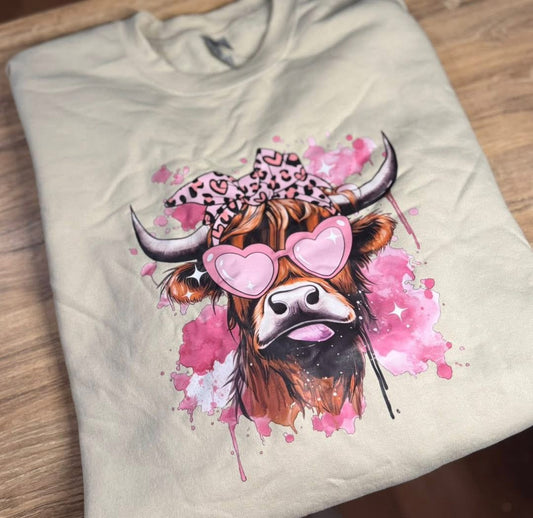 XL Highland Cow Crewneck Sweatshirt