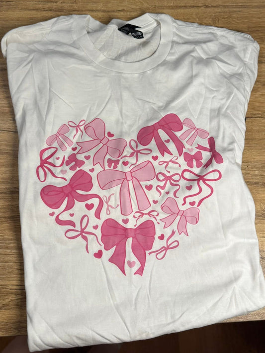XL Bow Heart Shortsleeve Tee