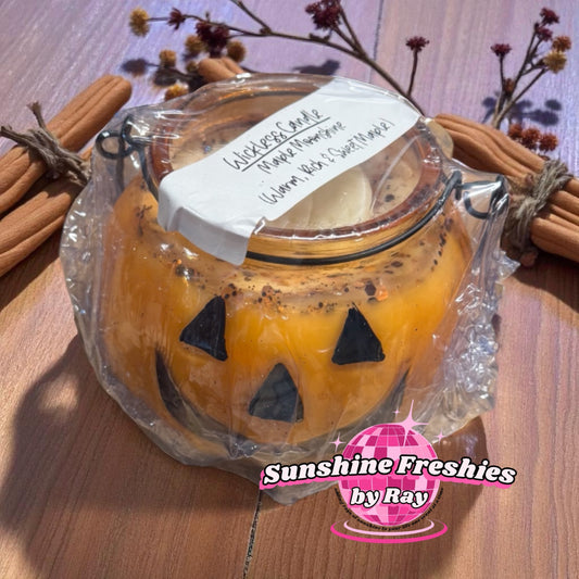 Jack-O’-Lantern Pumpkin Wickless Candle